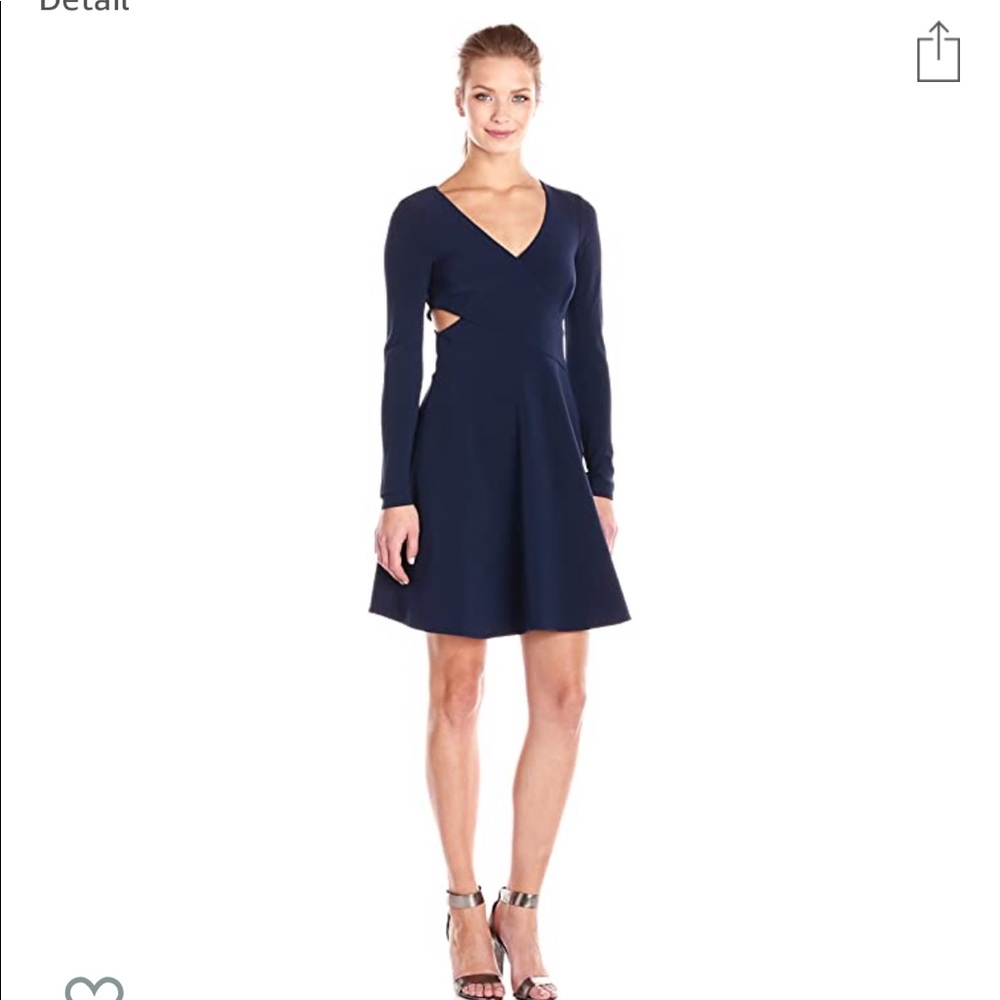 Halston Heritage Long Sleeve Midnight Navy Dress